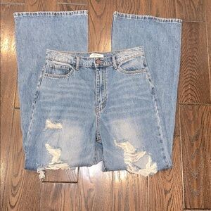 Vibrant Distressed Blue Women's Jeans size 29 wide leg